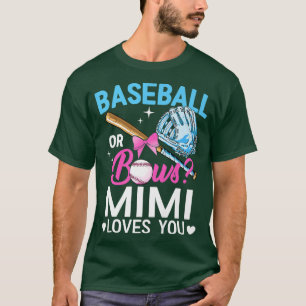 T-shirt Baseball Ou Bows Mimi Vous Aime Genre Révéler Rose