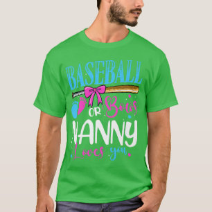 T-shirt Baseball ou Bows Nanny vous aime rose ou bleu Gend
