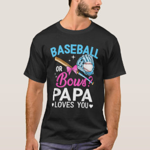 T-shirt Baseball Ou Bows Papa Vous Aime Révéler Le Sexe