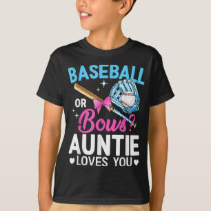 T-shirt Baseball Ou Bows Tante Vous Aime Révéler Le Sexe