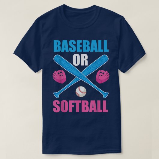T-shirt Baseball Ou Softball Grossesse Faire-part Genre (Design devant)