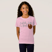 T-Shirt Baseball Paillette Comme une Fille (Devant entier)