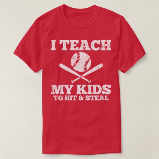 T-shirt Baseball Papa Baseball Maman (Design devant)