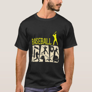 T-shirt baseball papa papa fête des pères sports fier spor