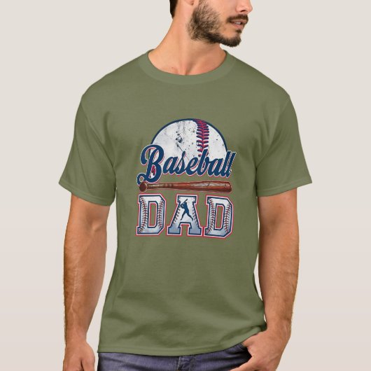 T-shirt Baseball Papa Tee | Cadeau de la fête du Père (Devant)