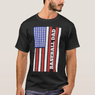 T-shirt Baseball Papa USA Drapeau Joueur de baseball entra