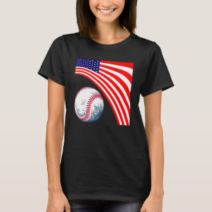 T-shirt Baseball Patriotique 4 Juillet Hommes Drapeau Amér