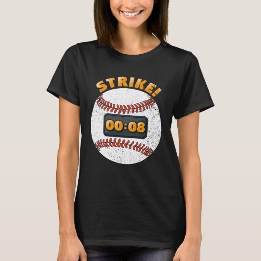 T-shirt Baseball Pitch Clock 15 Seconds Rule Batter Box Do (Devant)