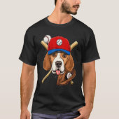 T-shirt Baseball Player Coaches Beagle Dog Pitcher Catche (Devant)