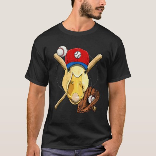 T-shirt Baseball Player Duck Pitcher Catcher Baseball Coac (Devant)