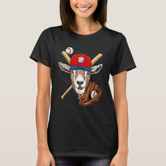T-shirt Baseball Player Goat Pitcher Catcher Baseball Coa (Devant)