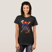 T-shirt Baseball Player Hippopotamus Pitcher Catcher Baseb (Devant entier)