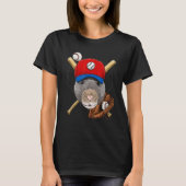T-shirt Baseball Player Rat Mouse Pitcher Catcher Baseball (Devant)