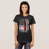 T-shirt Baseball Pop American Flag Baseball Vintage (Devant entier)