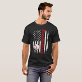 T-shirt Baseball Poppa American Flag Vintage Baseball (Devant entier)