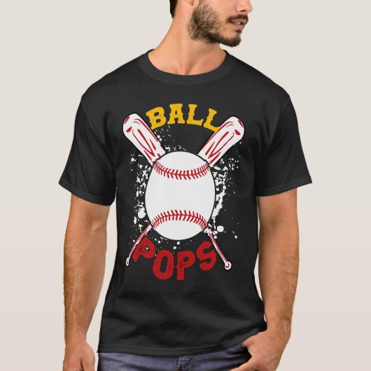 T-shirt Baseball Pops Ball Softball  Fathers Day (Devant)
