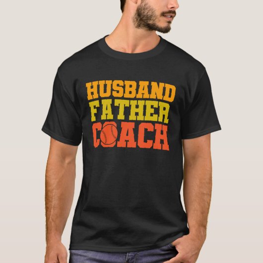 T-shirt Baseball quote Husband father coach (Devant)