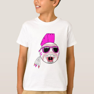 T-shirt baseball rose fille punk vectoriel design graphiqu