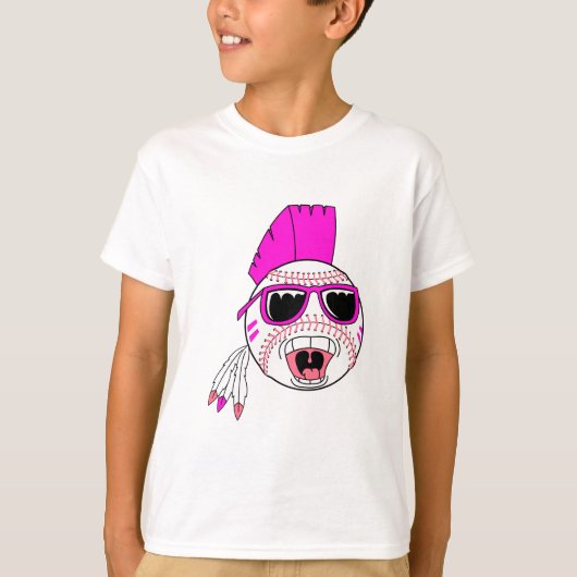T-shirt baseball rose fille punk vectoriel design graphiqu (Devant)