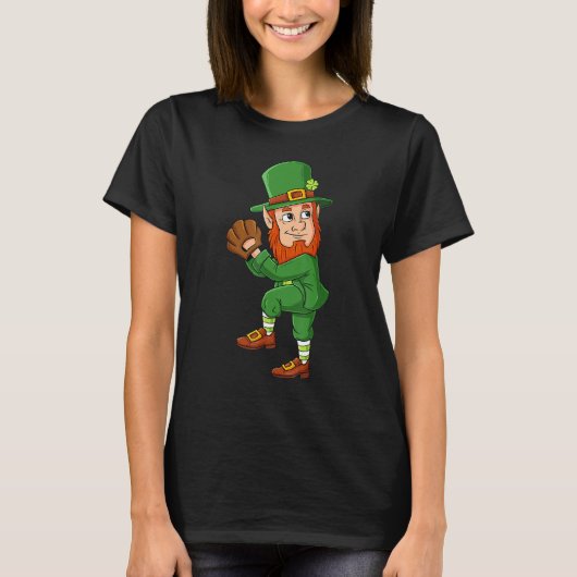 T-shirt Baseball Saint Patricks Day Leprechaun Pitcher Boy (Devant)