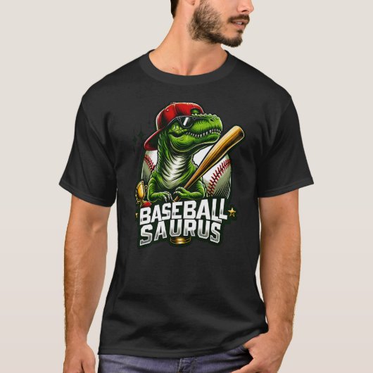 T-shirt Baseball Saurus Dinosaur Softball Baseball Sports  (Devant)