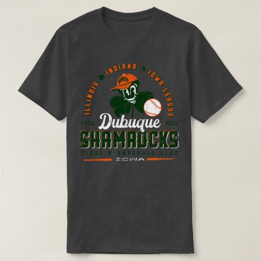 T-shirt Baseball Shamrock Dubuque (Design devant)