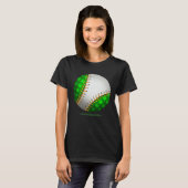 T-shirt Baseball Shamrock Retro St Patricks Day Irish Spor (Devant entier)