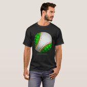 T-shirt Baseball Shamrock Retro St Patricks Day Irish Spor (Devant entier)