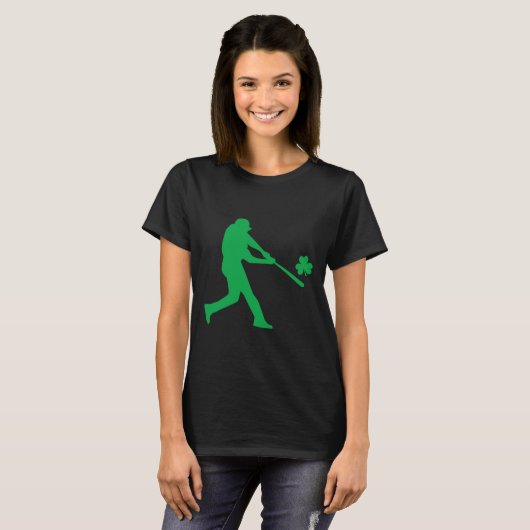 T-shirt Baseball shamrock St Patrick's Day Dons d'ados pou (Devant entier)