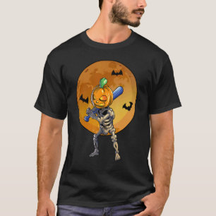 T-shirt Baseball Skeleton Halloween Hommes garçons Basebal