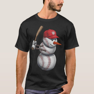 T-shirt Baseball Snowman neige Noël Noël Noël Hommes Femme