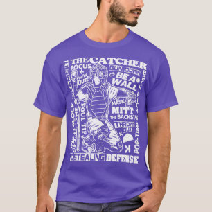 T-shirt Baseball Softball Catcher dit Word Art 1