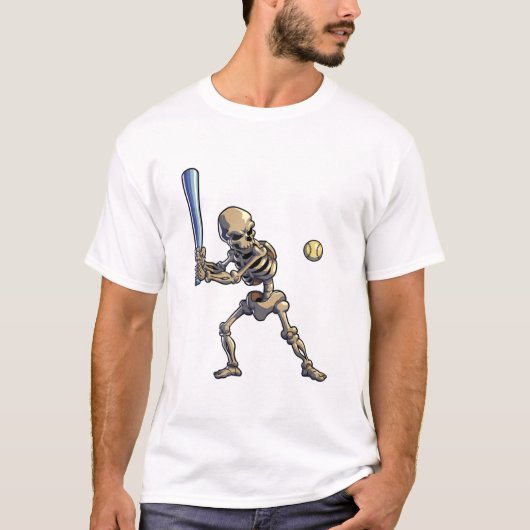 T-shirt Baseball Squelette Halloween (Devant)