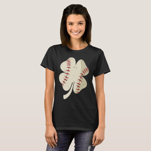 T-shirt Baseball St Patricks Day Shamrock (Devant entier)