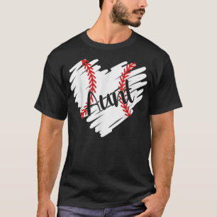 T-shirt Baseball Tante Heart Ball Drôle Fier Tante Mères