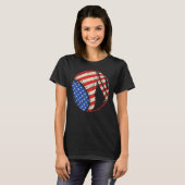 T-shirt Baseball US American Flag July 4th Patriotic Vinta (Devant entier)