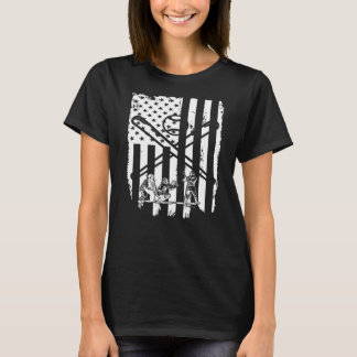 T-shirt Baseball USA American Flag Sports Lover Patriotic