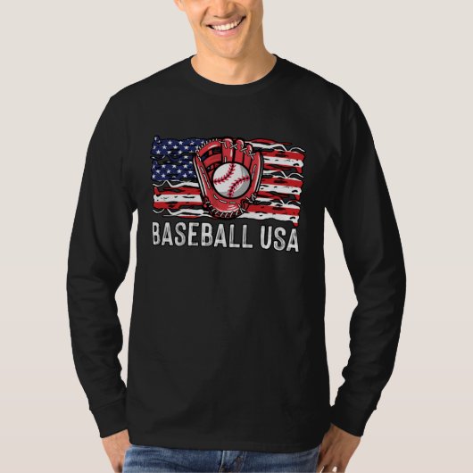 T-shirt Baseball USA for Men Women Baseballplayer (Devant)