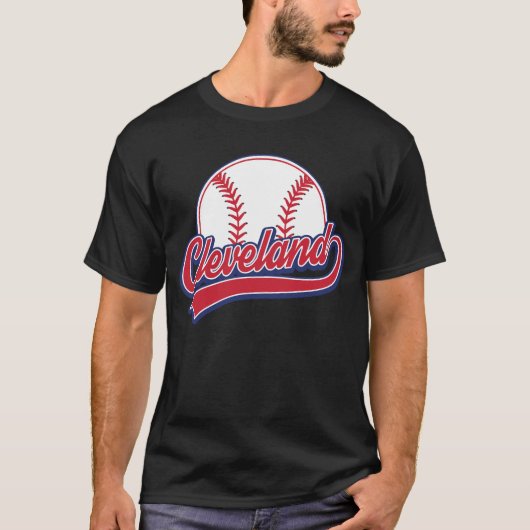 T-shirt Baseball vintage Cleveland Cityscape (Devant)