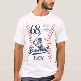 T-shirt baseball vintage, né pour jouer