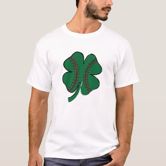 T-shirt Baseball Vintage Trèfle Saint Patrick (Devant)