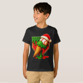 T-shirt Baseball Xmas Christmas Baseball Ice Cream Drip Bo (Devant entier)