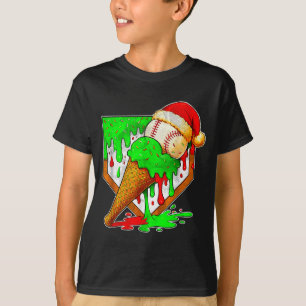 T-shirt Baseball Xmas Noël Baseball Crème Glacée Drip Bo
