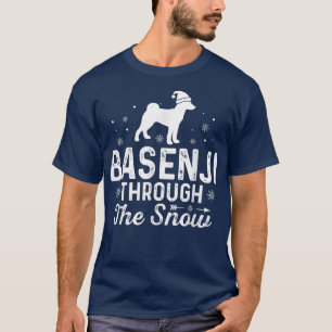 T-shirt Basenji dans la neige Noël drôle Nouvel An