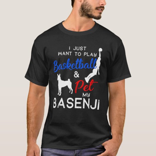 T-shirt Basenji Funny Basketball Chien propriétaire Lover (Devant)
