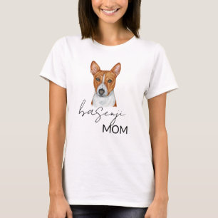T-shirt Basenji Mom Cute Amoureux des chiens d'aquarelle