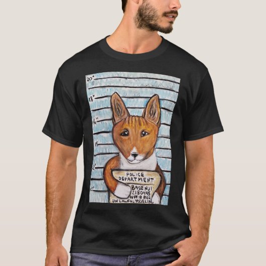 T-shirt Basenji Mugshot (Devant)
