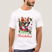 T-shirt Basenji Santa Hat (Devant)