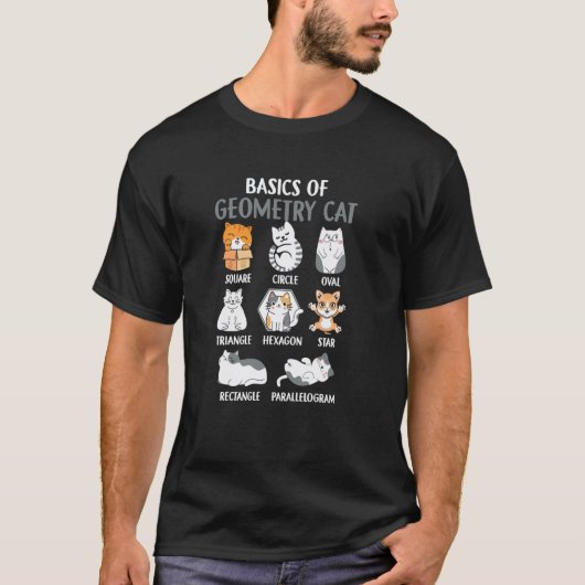 T-shirt Bases de la géométrie de chat Prof de maths drôle (Devant)