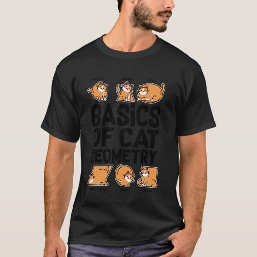T-shirt Bases de la géométrie de chat, professeur de mathé (Devant)